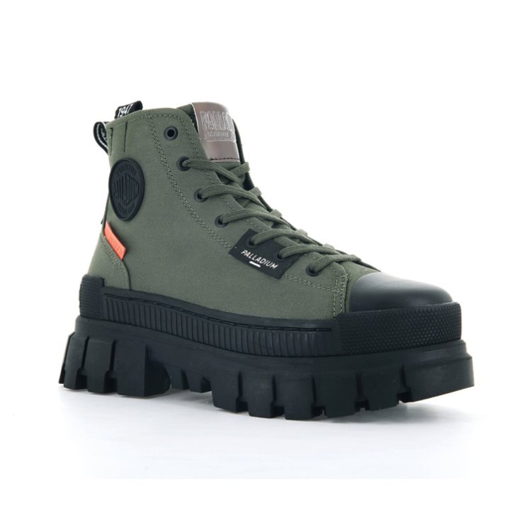 Chaussures Plateforme Palladium Revolt Hi TX Femme Vert Olive | FR OVR367J